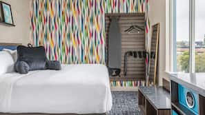 Pillow top beds, in-room safe, blackout curtains, soundproofing