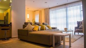 2 bedrooms, premium bedding, down duvets, blackout curtains