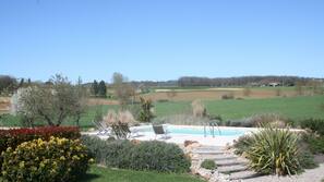 Piscine extérieure (ouverte en saison), chaises longues