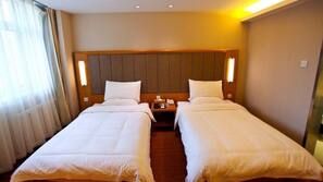 Desk, blackout curtains, iron/ironing board, free WiFi