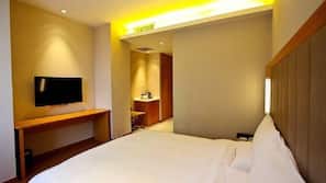 Desk, blackout curtains, iron/ironing board, free WiFi