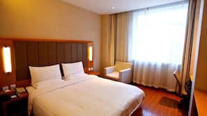 Desk, blackout curtains, iron/ironing board, free WiFi