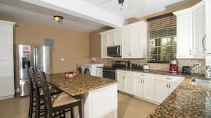Full-size fridge, microwave, coffee/tea maker
