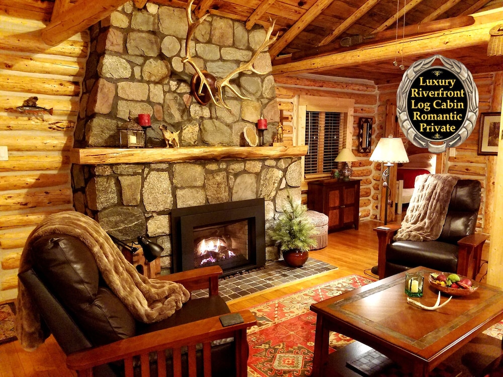 Luxury Riverfront Log Cabin Simply Magical Romantic Getaway In