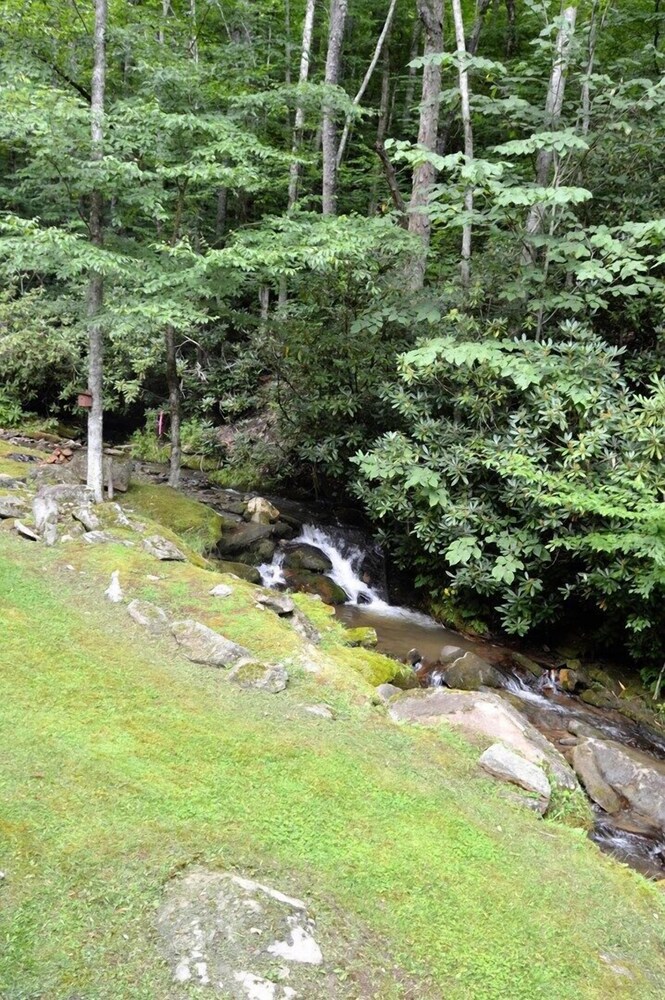 Bear Paw Falls-2 bedroom secluded home with 50 foot creek front view.. WiFi