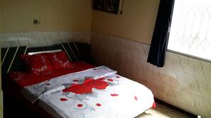 Premium bedding, desk, blackout drapes, iron/ironing board