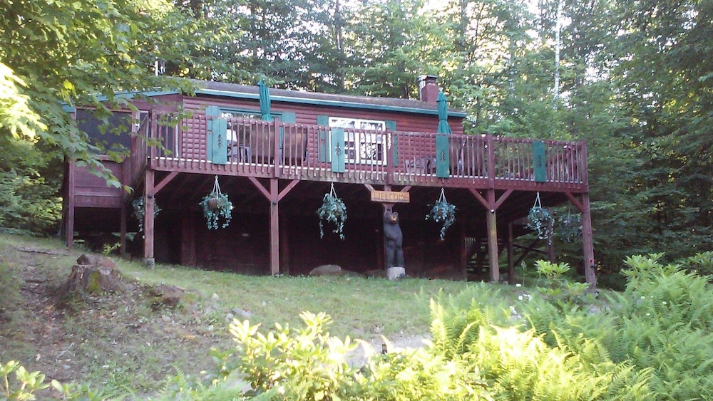 A cozy, relaxing, private cabin overlooking Sawyer Lake WIFI, TV, AC