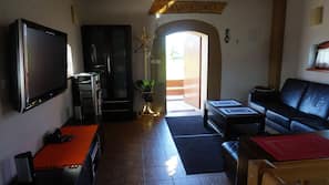 TV, fireplace, foosball, table tennis table