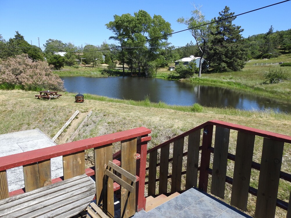 Balcony, Julian, CA  Historic Apple & Gold Mine Town A-Frame 1-Bed, Pets Okay