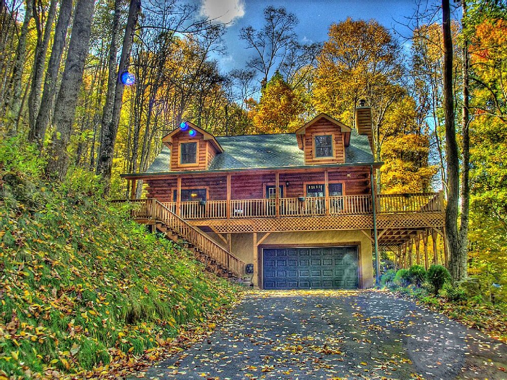 Luxury Mountain View Cabin Near Maggie Valley Hot Tub Wifi Hbo In
