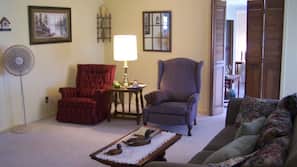 TV, DVD player, books