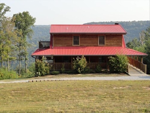 Log Cabin With Spectacular Bluff Views And Private Creek In