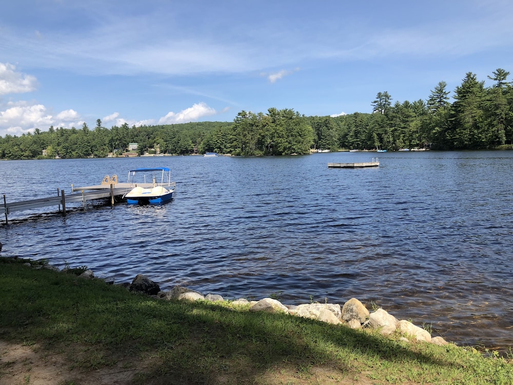 Little Sebago Lake Beautiful Twolevel Lakefront Home With Stunning