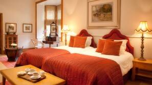 Lakens van Egyptisch katoen, luxe beddengoed, een minibar