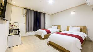 Hypo-allergenic bedding, down comforters, blackout drapes, free WiFi
