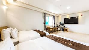 Hypo-allergenic bedding, down comforters, blackout drapes, free WiFi