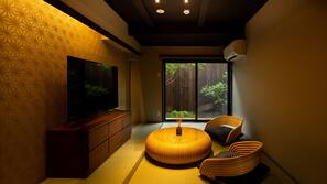 50-inch flat-screen TV with satellite channels