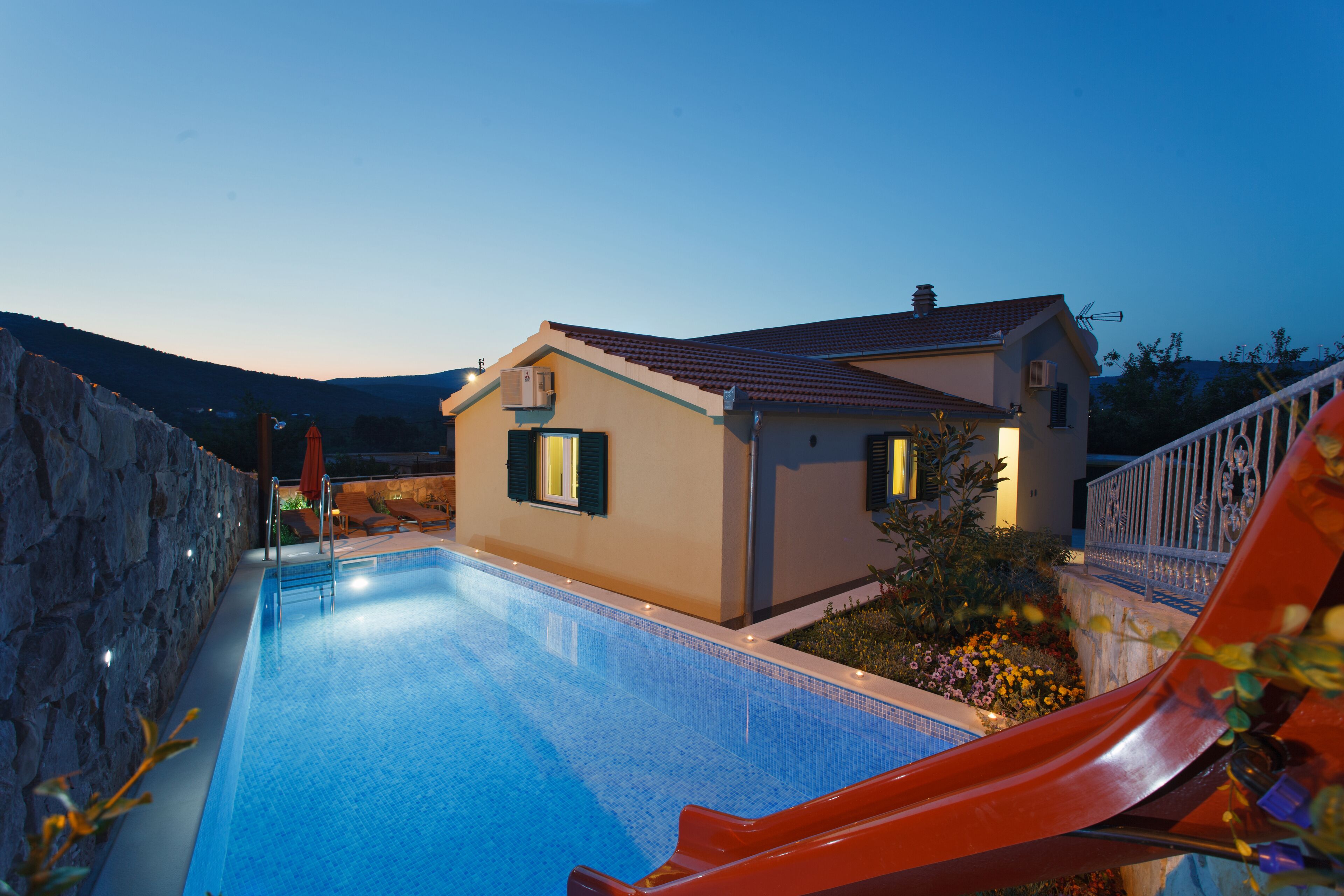Newly built Villa with Heated Swimming Pool, Jacuzzi & Water Slide in Marina in Marina, Croatia