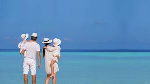Private beach, white sand, scuba diving, snorkeling