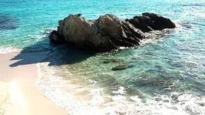 On the beach, white sand, beach bar