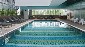 Outdoor pool, pool loungers