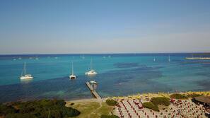 On the beach, white sand, scuba diving, beach volleyball