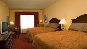 Premium bedding, desk, iron/ironing board, free cots/infant beds