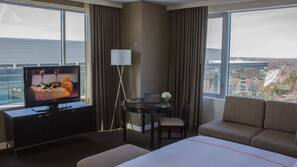 Premium bedding, down comforters, pillowtop beds, in-room safe