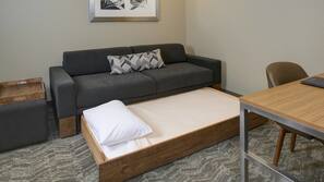 Pillowtop beds, desk, laptop workspace, blackout drapes