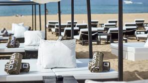 Plage, navette gratuite vers la plage, chaises longues, bar de plage