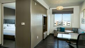 Premium bedding, down comforters, pillowtop beds, in-room safe