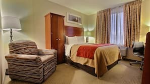 Pillowtop beds, desk, laptop workspace, iron/ironing board