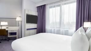 Desk, blackout curtains, iron/ironing board, free WiFi