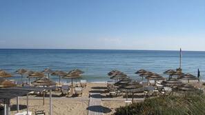Navette gratuite vers la plage, chaises longues, parasols