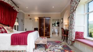 Minibar, desk, rollaway beds, linens