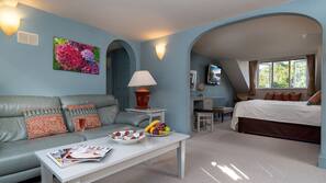 Minibar, desk, rollaway beds, linens