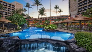 3 outdoor pools, cabanas (surcharge), sun loungers