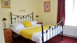 Blackout curtains, iron/ironing board, free WiFi, linens