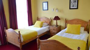 Blackout curtains, iron/ironing board, free WiFi, linens