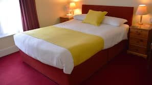 Blackout curtains, iron/ironing board, free WiFi, linens