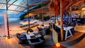 Private beach, white sand, free beach shuttle, sun-loungers