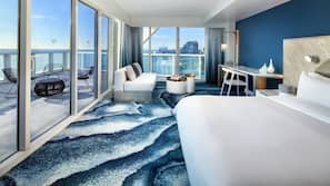 Premium bedding, down comforters, minibar, in-room safe