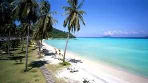 On the beach, scuba diving, kayaking