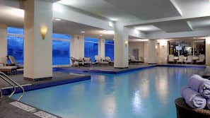 Indoor pool, 2 outdoor pools, open 6 AM to 11 PM, pool umbrellas
