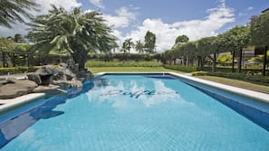 2 outdoor pools, pool umbrellas, pool loungers