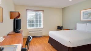 Desk, iron/ironing board, free WiFi, alarm clocks