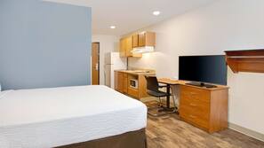 Desk, iron/ironing board, free WiFi, alarm clocks