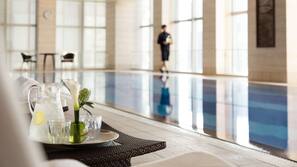 Indoor pool, lifeguards on site