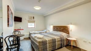 Desk, iron/ironing board, free WiFi, linens