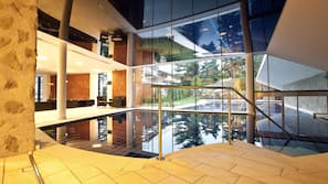 2 indoor pools, outdoor pool, pool umbrellas, sun loungers